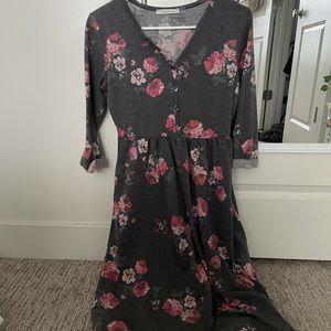 Floral Grey Dress